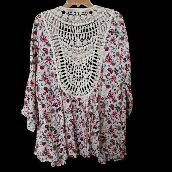 Torrid Open Front Crochet Knit Tunic Top 1X - Picture 6 of 10